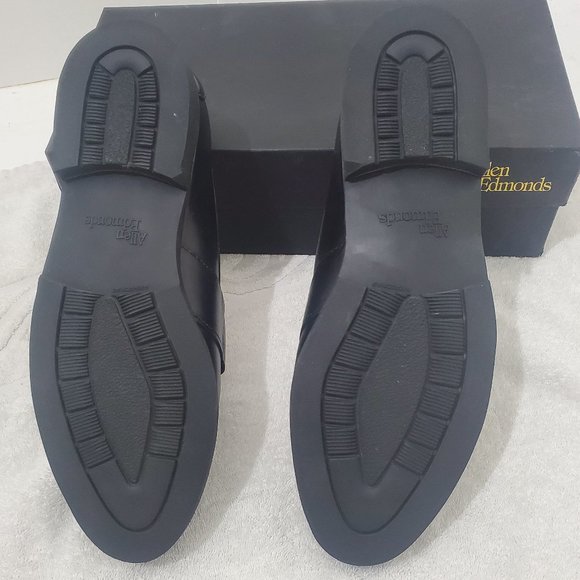 New Allen Edmonds Men\'s Shoes Black Size 11D Enfield Loafers Rubber Sole w/box